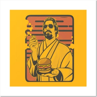 big lebowski the dude abides burger Posters and Art